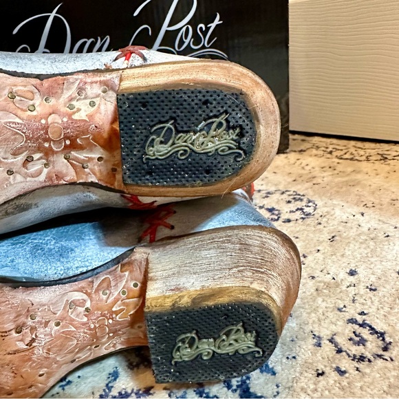 DAN POST LUCIANA ON HOLD GOR BBAB Gray Distressed 9.5M Cowgirl Boot Western - Picture 4 of 13